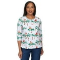 thumbnail image 1 of Alfred Dunner Womens Petite Birds On A Branch Double Strap Top, 1 of 6