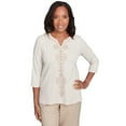 thumbnail image 1 of Alfred Dunner Womens Petite Bold Medallion Stripe Top, 1 of 4