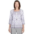 thumbnail image 1 of Alfred Dunner Womens Petite Border Medallion Kaleidoscope Top, 1 of 4