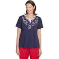 thumbnail image 1 of Alfred Dunner Womens Petite Butterfly Criss-Cross Tee, 1 of 4