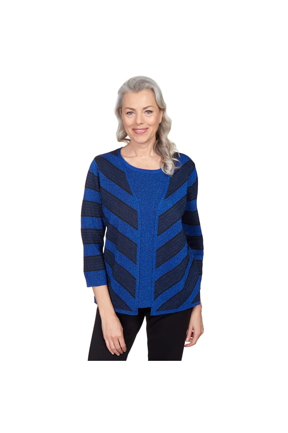 Womens Petite Chevron Stripe Two For One