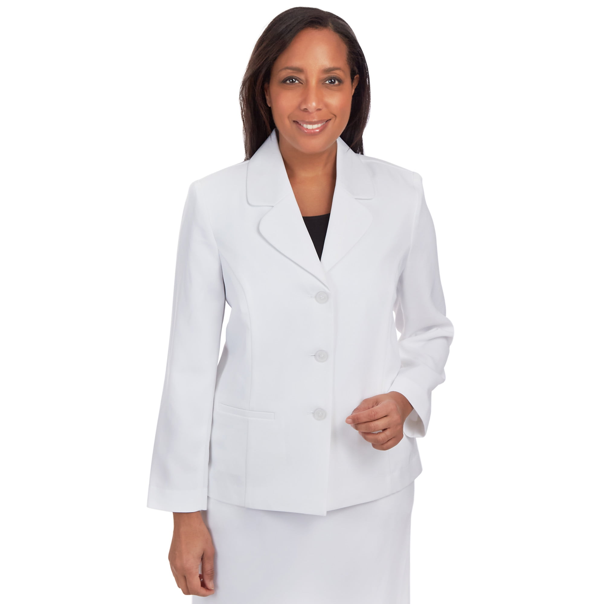 Womens Petite Chic Button Front Jacket