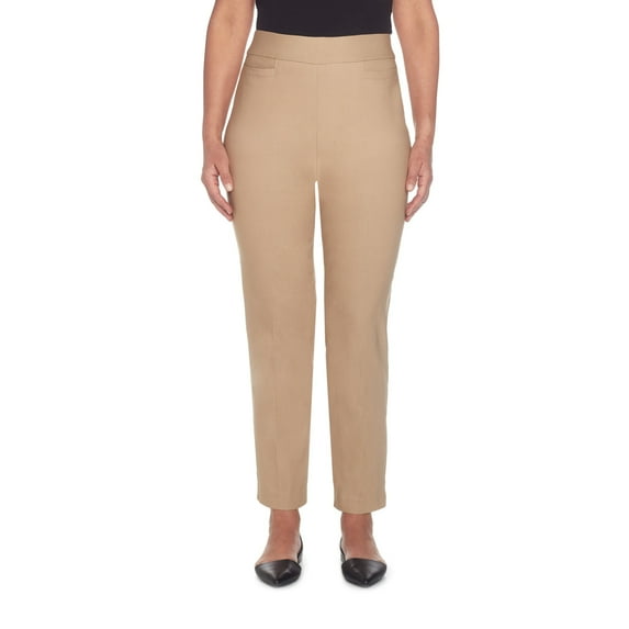 Alfred Dunner Womens Petite Classic Allure Fit Proportioned Pant With Elastic Comfort Waistband
