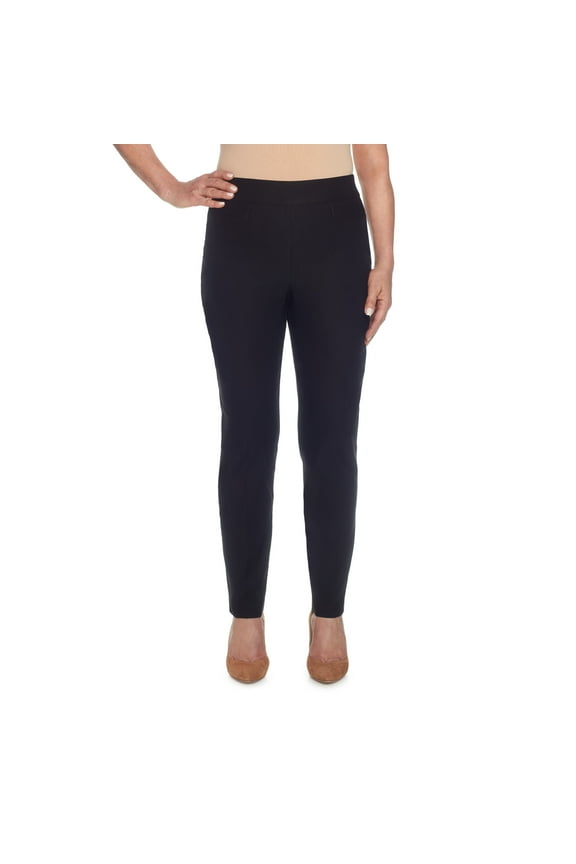 Womens Petite Classic Allure Fit Proportioned Pant With Elastic Comfort Waistband