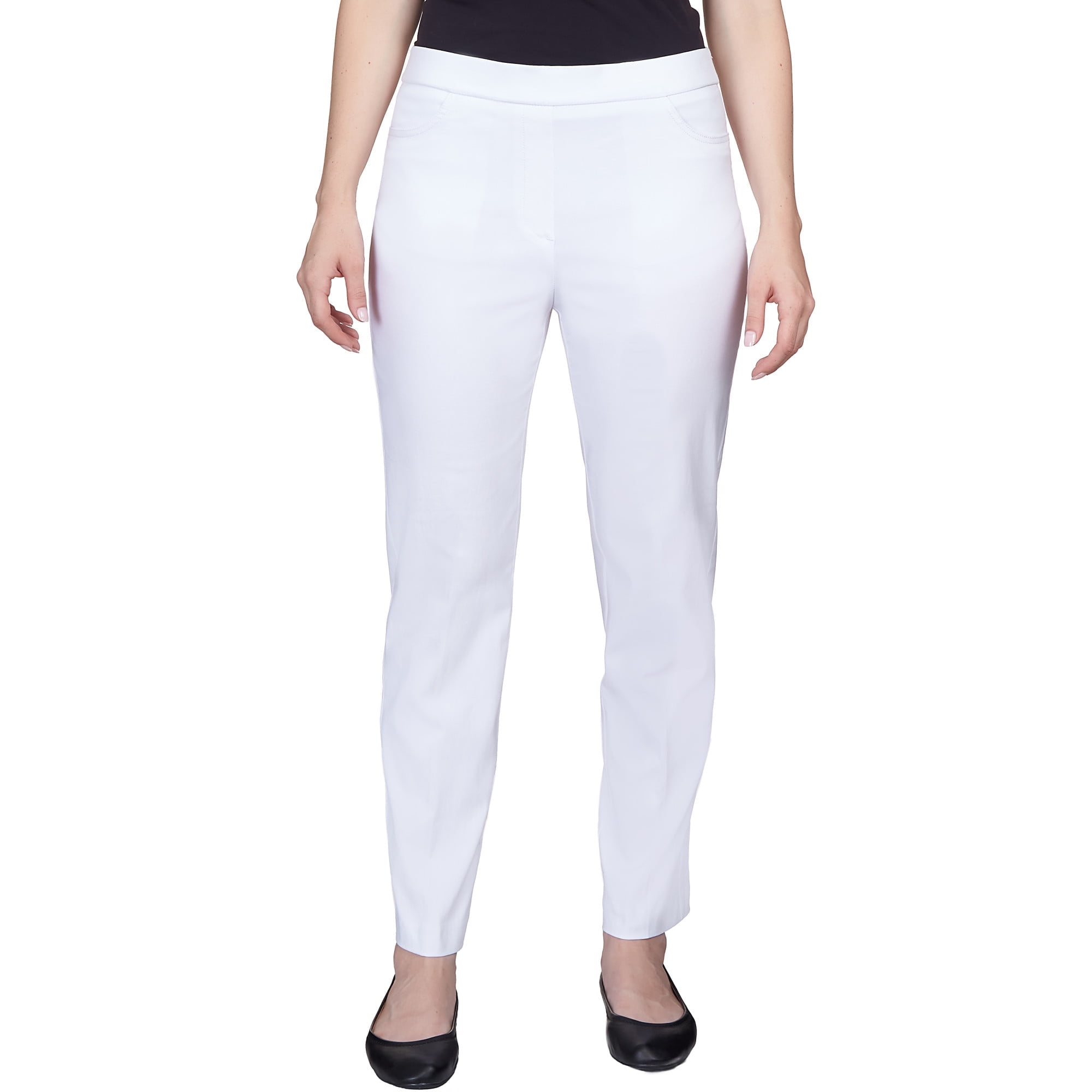 Alfred Dunner Womens Petite Classic Allure Fit Proportioned Pant With Elastic Comfort Waistband