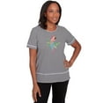 thumbnail image 1 of Alfred Dunner Womens Petite Crewneck Parrot Striped Tee, 1 of 4