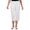 thumbnail image 1 of Alfred Dunner Womens Petite  Embellished Cuff Twill Capri, 1 of 6