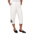 thumbnail image 1 of Alfred Dunner Womens Petite Floral Embroidered Relaxed Capri, 1 of 4