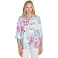 thumbnail image 1 of Alfred Dunner Womens Petite Floral Watercolor Button Down Top, 1 of 4