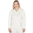 thumbnail image 1 of Alfred Dunner Womens Petite Metallic Studded Animal Pattern Knit Top, 1 of 4