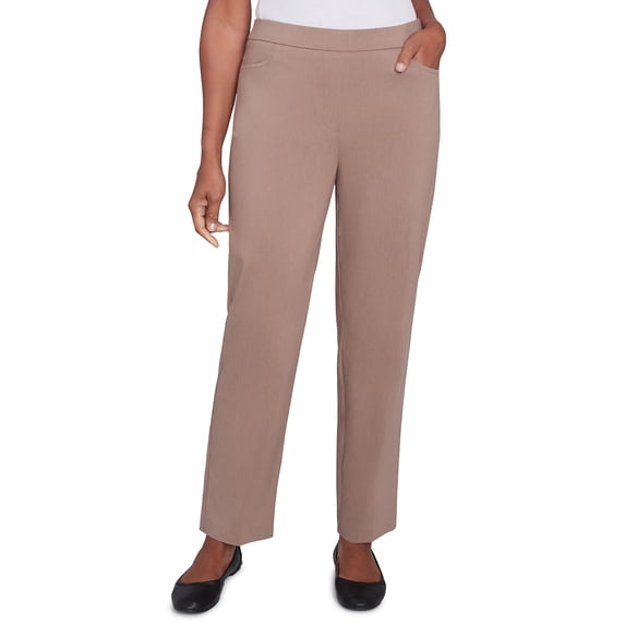 Alfred Dunner Womens Petite Millennium Faux Fly Front Average Length Pant