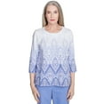 thumbnail image 1 of Alfred Dunner Womens Petite Ombre Medallion Printed Top, 1 of 4