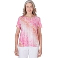 thumbnail image 1 of Alfred Dunner Womens Petite  Ombre Medallion Top With Lace Detail, 1 of 6