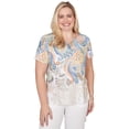 thumbnail image 1 of Alfred Dunner Womens Petite Ombre Paisley Short Sleeve Tee, 1 of 4
