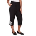 thumbnail image 1 of Alfred Dunner Womens Petite Paisley Embroidered Relaxed Capri, 1 of 4