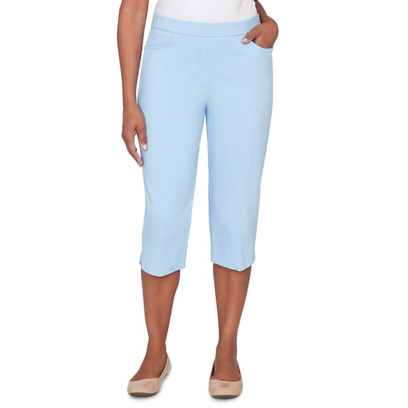 Alfred Dunner Womens Petite Pastel Millenium Allure Clamdigger Pant