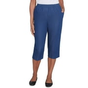 Alfred Dunner Womens Petite Relaxed Fit Denim Capri