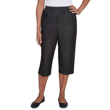 Alfred Dunner Womens Petite Relaxed Fit Denim Capri