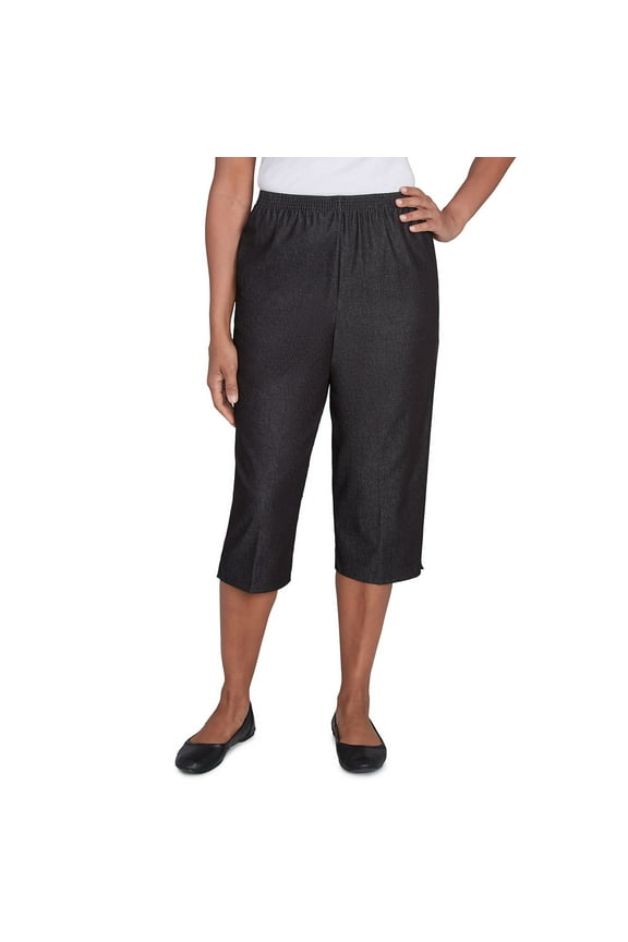 Womens Petite Relaxed Fit Denim Capri