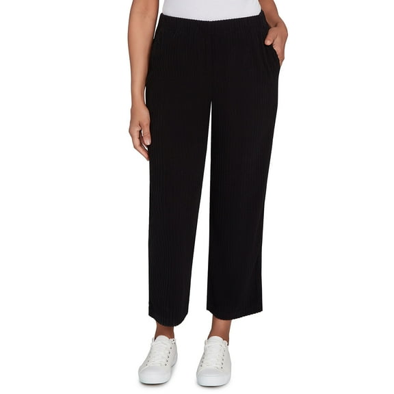 Alfred Dunner Womens Petite Ribbed Knit Ankle Pant