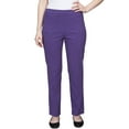 thumbnail image 1 of Alfred Dunner Womens Petite Shaping Tummy Control Flat Front Short Length Pant, 1 of 6