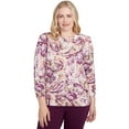 thumbnail image 1 of Alfred Dunner Womens Petite Shimmer Paisley Crew Neck Sweater, 1 of 4