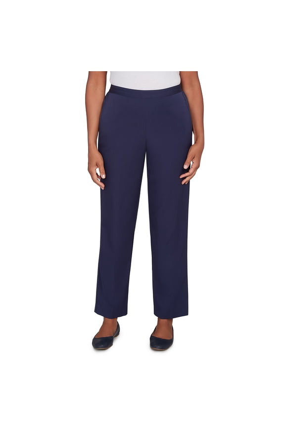 Womens Petite Side Seam Pocket Average Length Twill Pant