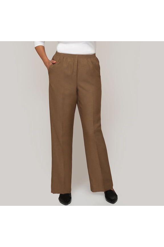 Women's Petite Solid Elastic Waist Pants