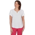 thumbnail image 1 of Alfred Dunner Womens Petite Solid Rolled Short Sleeve Tee, 1 of 4