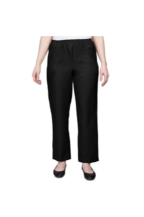 Womens Petite Solid Short Length Pant