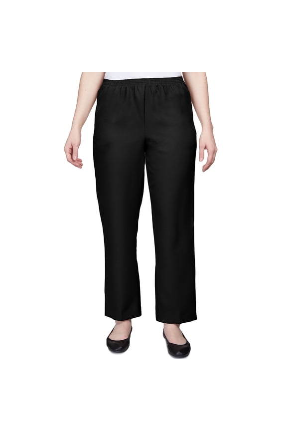 Womens Petite Solid Short Length Pant