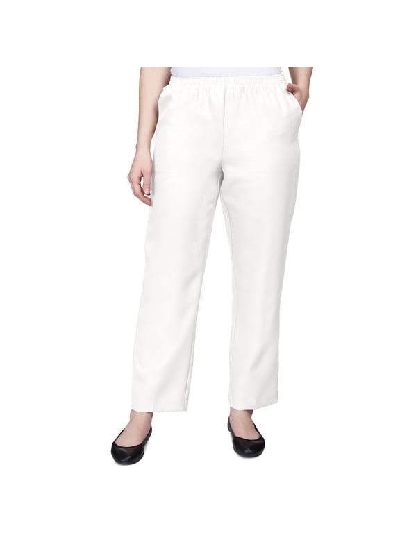Womens Petite Solid Short Length Pant