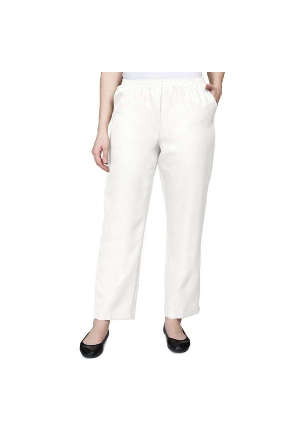 Womens Petite Solid Short Length Pant