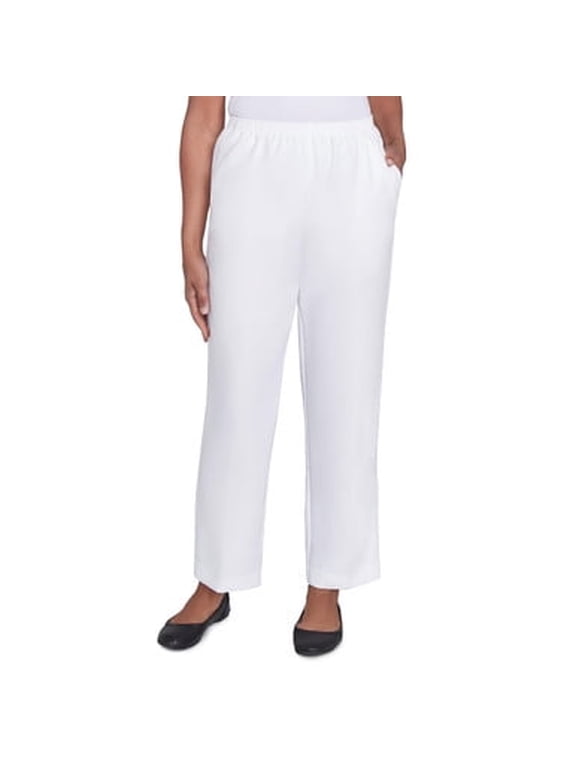 Womens Petite Elastic Waist Short Length Pant