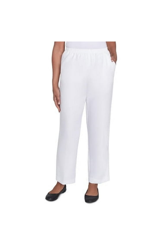 Womens Petite Elastic Waist Short Length Pant