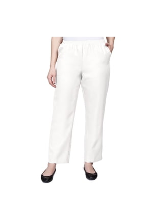 Womens Petite Elastic Waist Short Length Pant