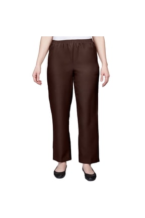 Womens Petite Solid Short Length Pant