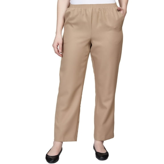 Alfred Dunner Womens Petite Solid Short Length Pant