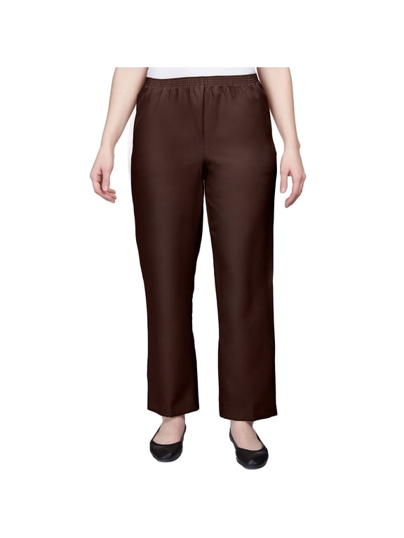 Womens Petite Elastic Waist Short Length Pant