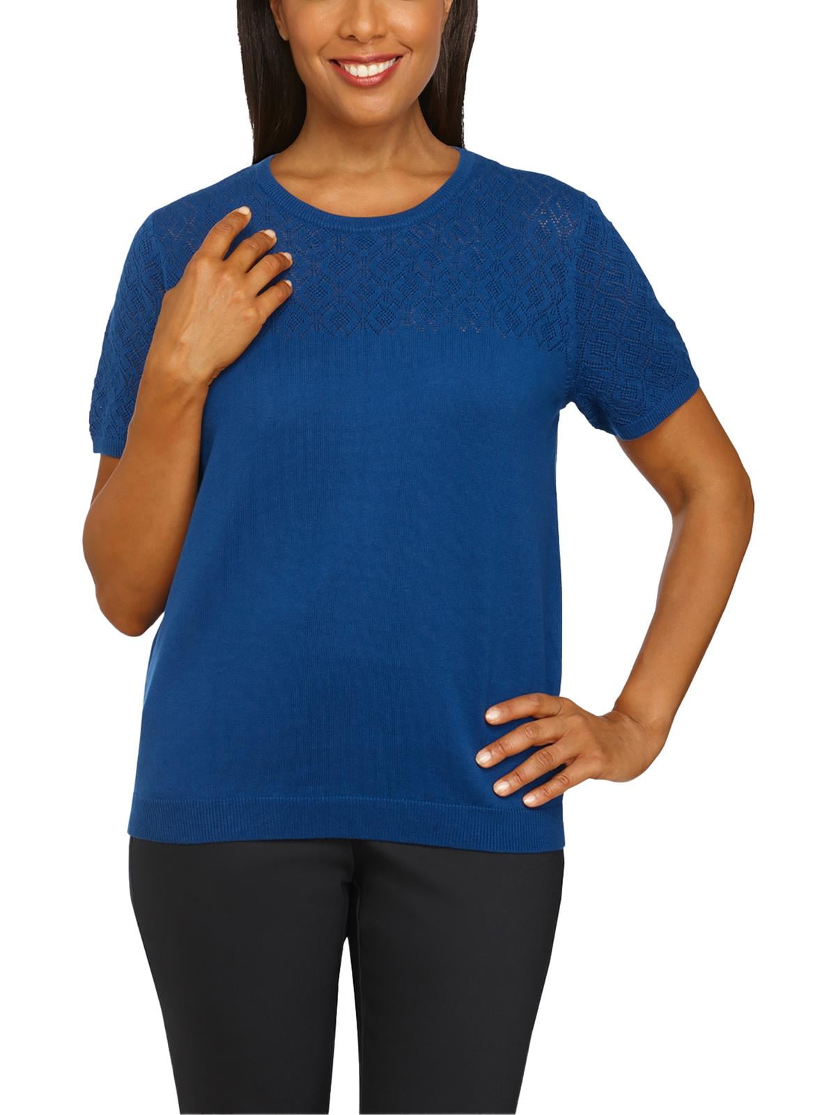 Alfred dunner short sleeve textured sweater hotsell