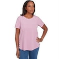 thumbnail image 1 of Alfred Dunner Womens Petite Solid Textured Short Sleeve Tee, 1 of 4