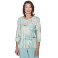 thumbnail image 1 of Alfred Dunner Womens Petite Stained Glass Crew Neck Top, 1 of 4