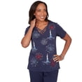 thumbnail image 1 of Alfred Dunner Womens Petite Statue Of Liberty Fireworks Tee, 1 of 4