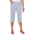 thumbnail image 1 of Alfred Dunner Womens Petite Stretch Stripe Clamdigger Capri Pant, 1 of 4