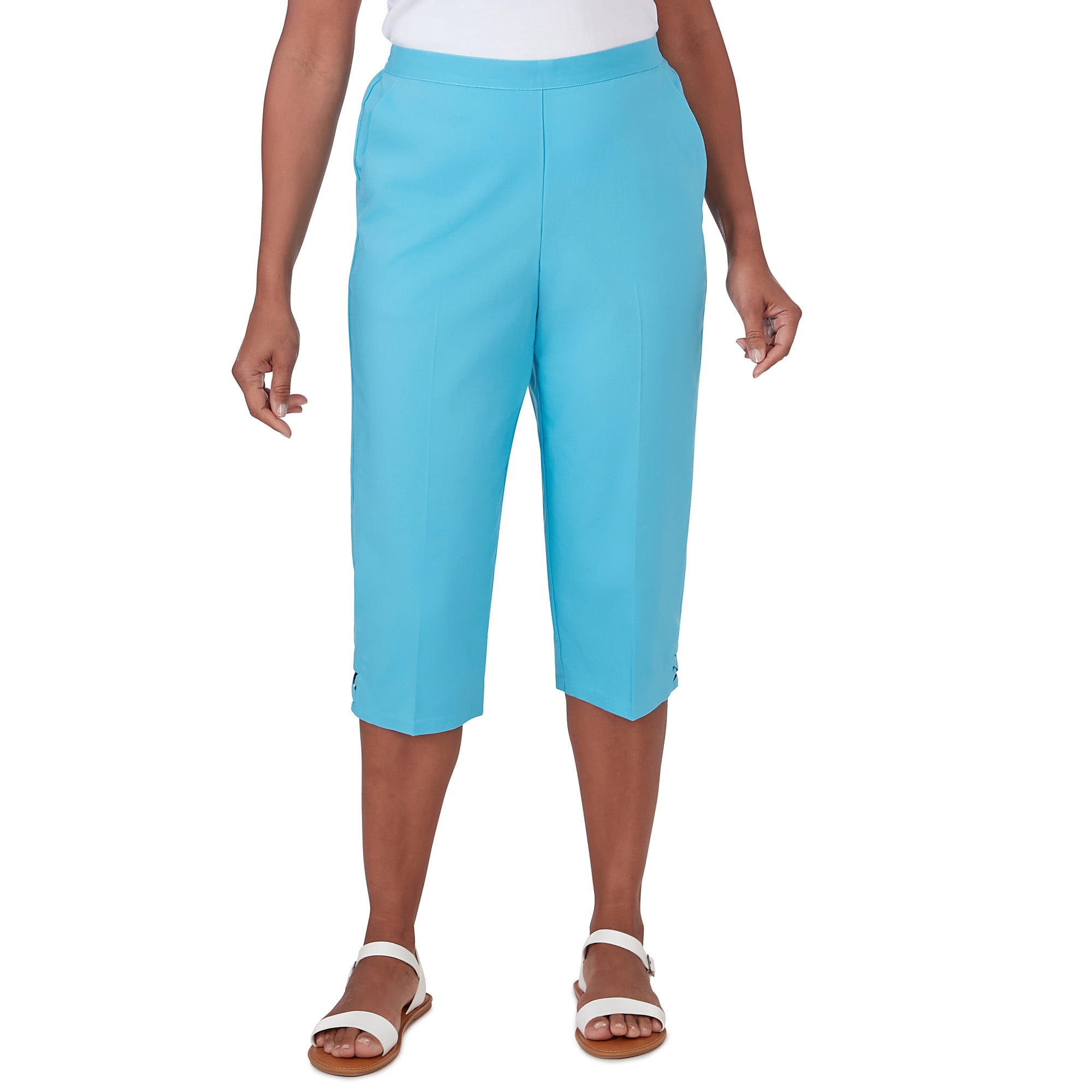Alfred Dunner Womens Petite Summer Capri Pants With Hem Detail Walmart