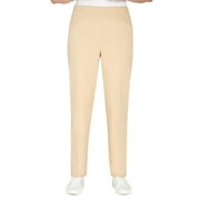 ALFRED DUNNER Womens Petite Super Stretch Mid- Rise Average Length Pant