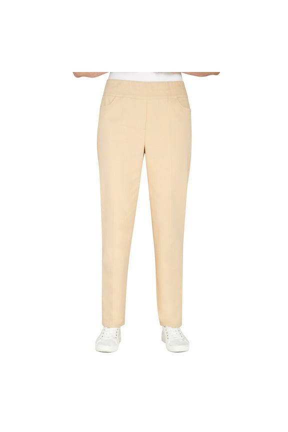 Womens Petite Super Stretch Mid- Rise Average Length Pant