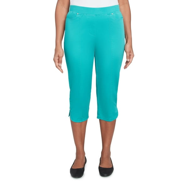 Alfred Dunner Womens Petite Tailored Tulip Hem Capri Pants