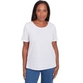 thumbnail image 1 of Alfred Dunner Womens Petite Textured Chevron Lace Back Tee, 1 of 4