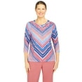 thumbnail image 1 of Alfred Dunner Womens Petite  Textured Chevron Print Top, 1 of 6